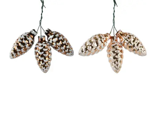 Pinecone On Wire Glass Shiny W Glitter 2Col Ass Assorted