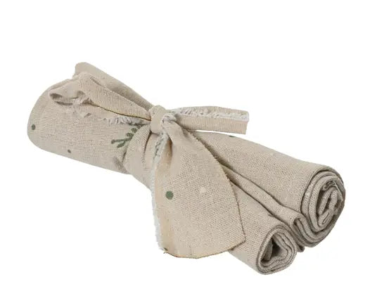 Napkin Polyester Cotton Print Snowflake Pattern Natural