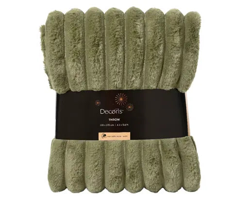 Throw Polyester Irregular Stripe Green