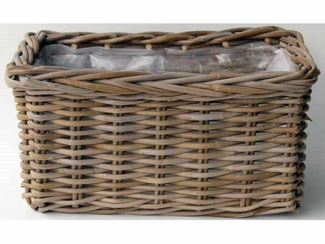 Planter Rattan Grey 58x18H15cm
