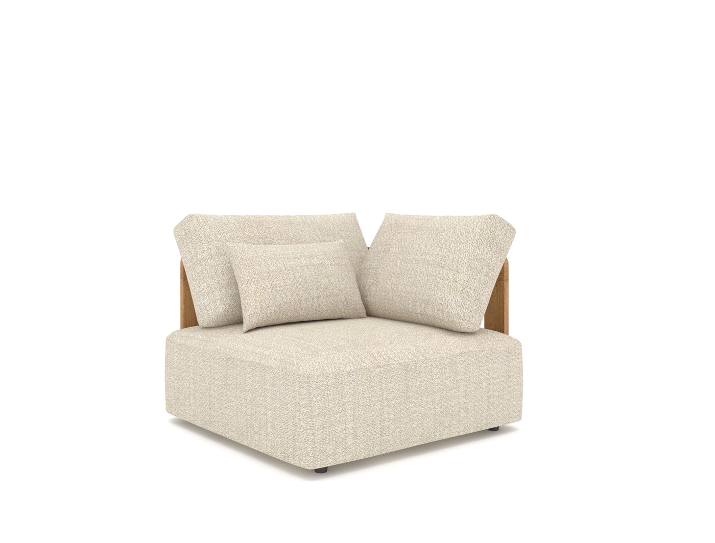 Rafa Corner Element - Teak, Mario Siesta Ecru/Taupe + Cushions