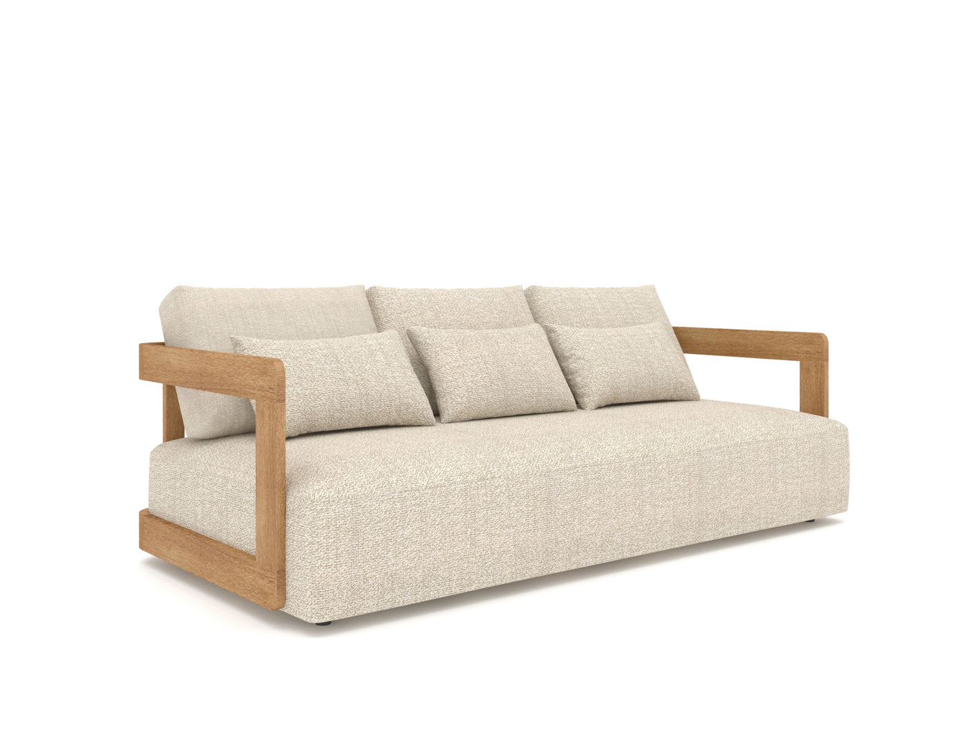 Rafa 3-Seat - Teak, Mario Siesta Ecru/Taupe + Cushions