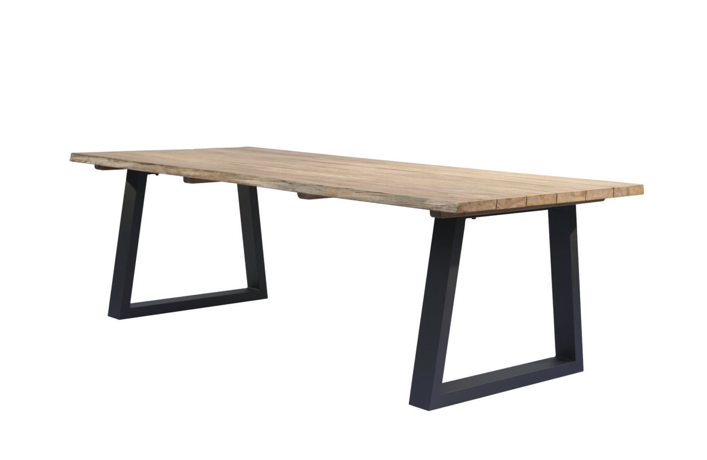 Tree trunk table 240x100 alu charocal teak
