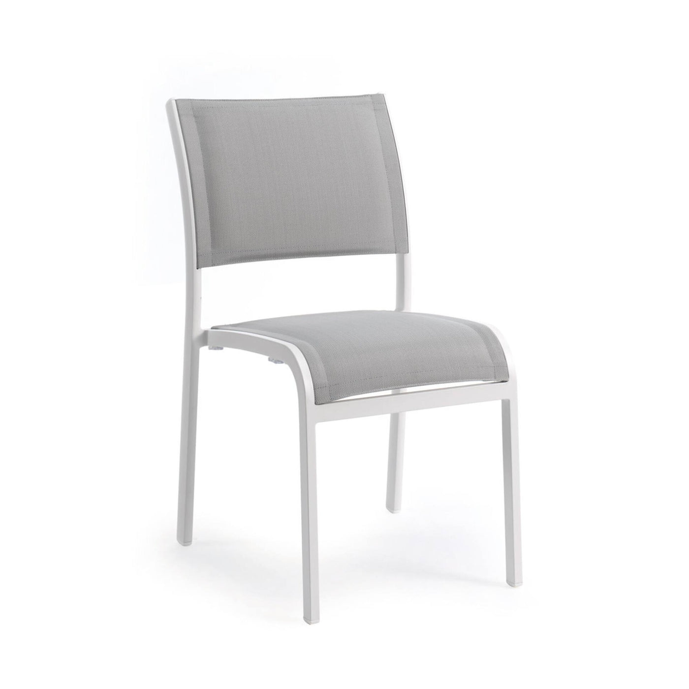 Nice stacking side chair alu white textylene lg