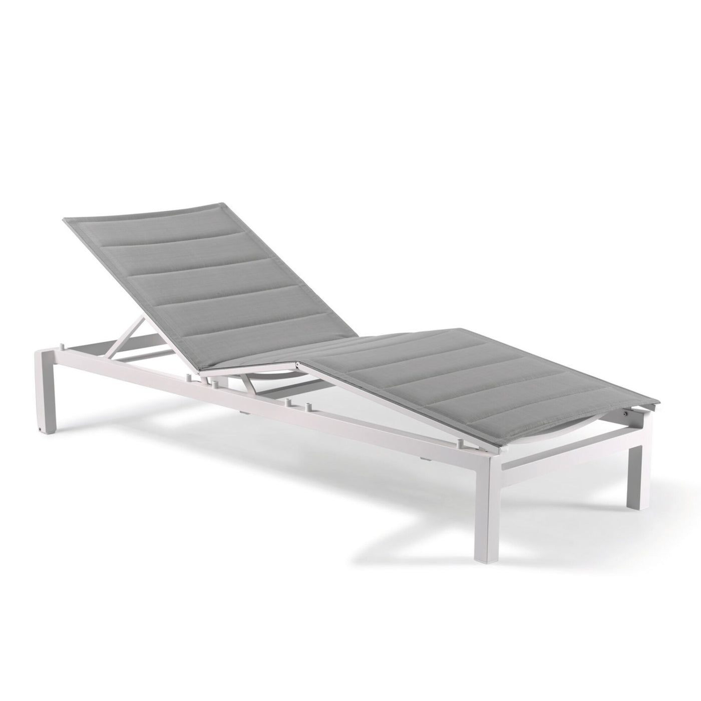 Tremezzo sunlounger alu white textylene light grey
