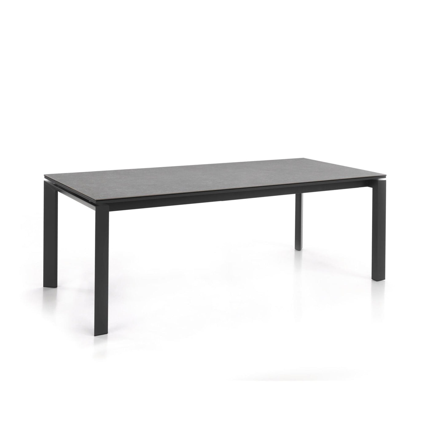 Bettini dining table 180/240 x 90 alu charc glassC