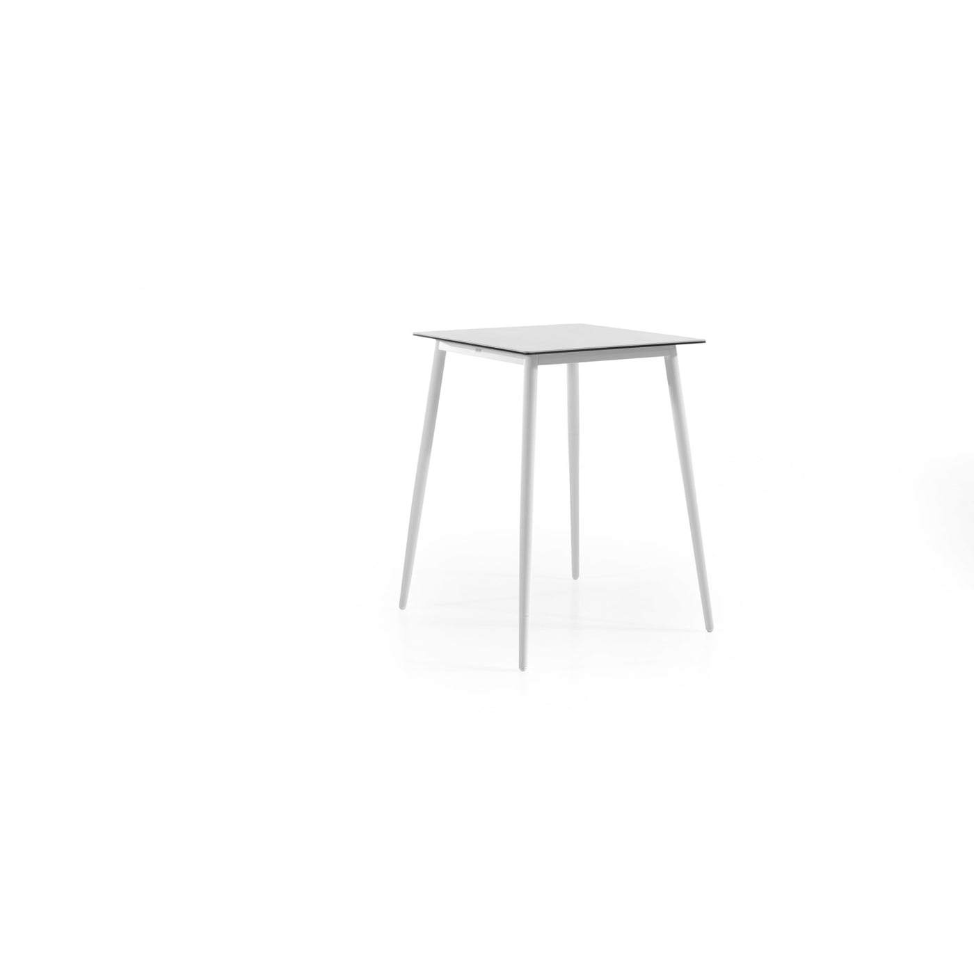 Luca bar table alu white 80x80 ceramique light gre