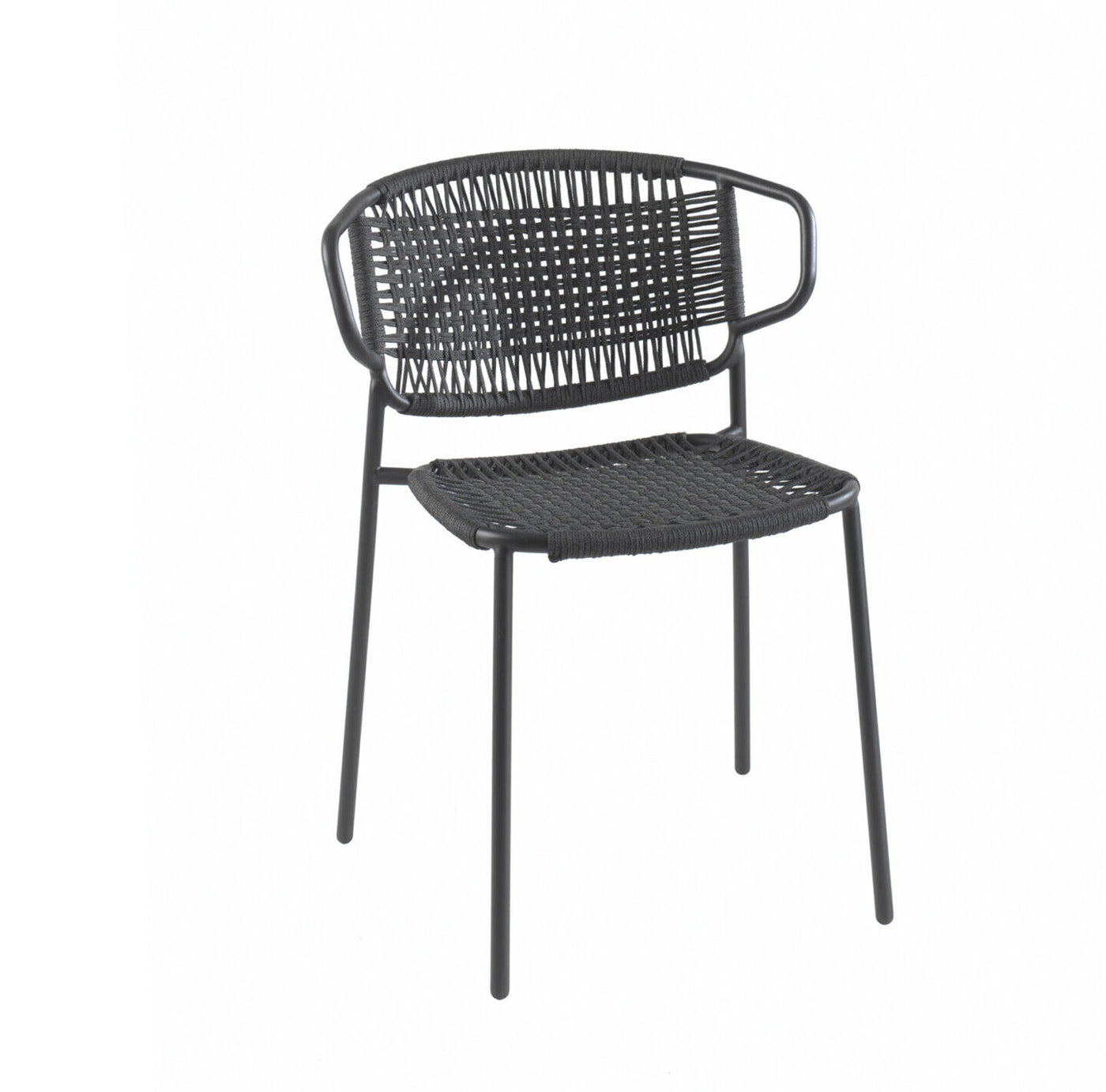 Forli stacking chair stainless steel charcoal