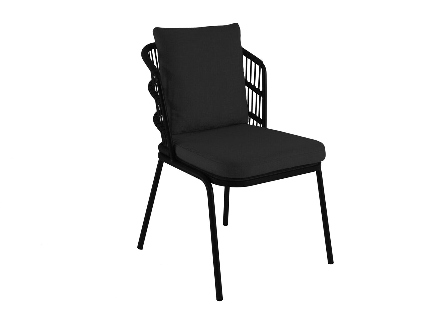 Pirlo dining chair alu black rope black