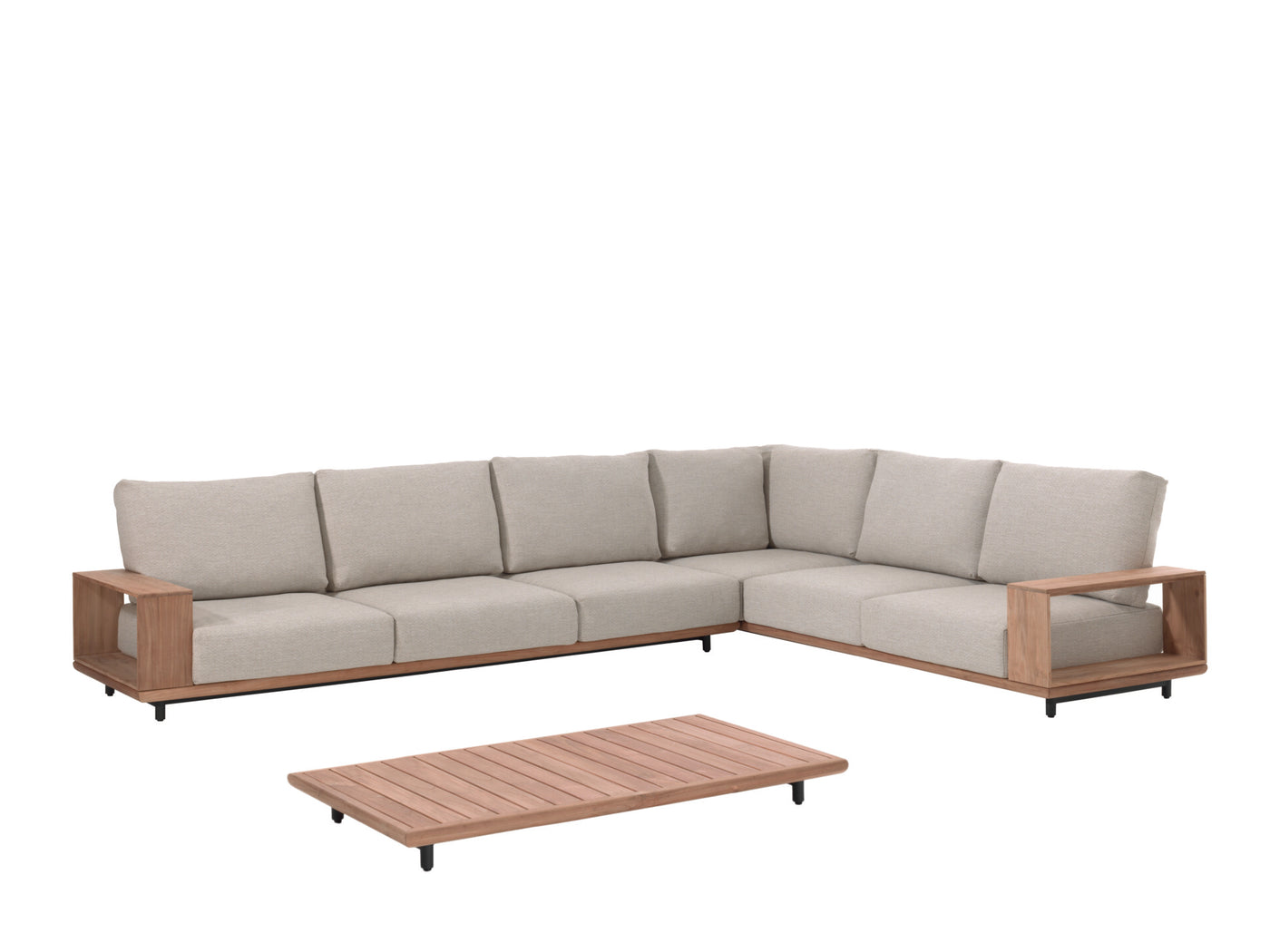 Faro Lounge Set - Alu Teak + Cushion Sunproof Ecru