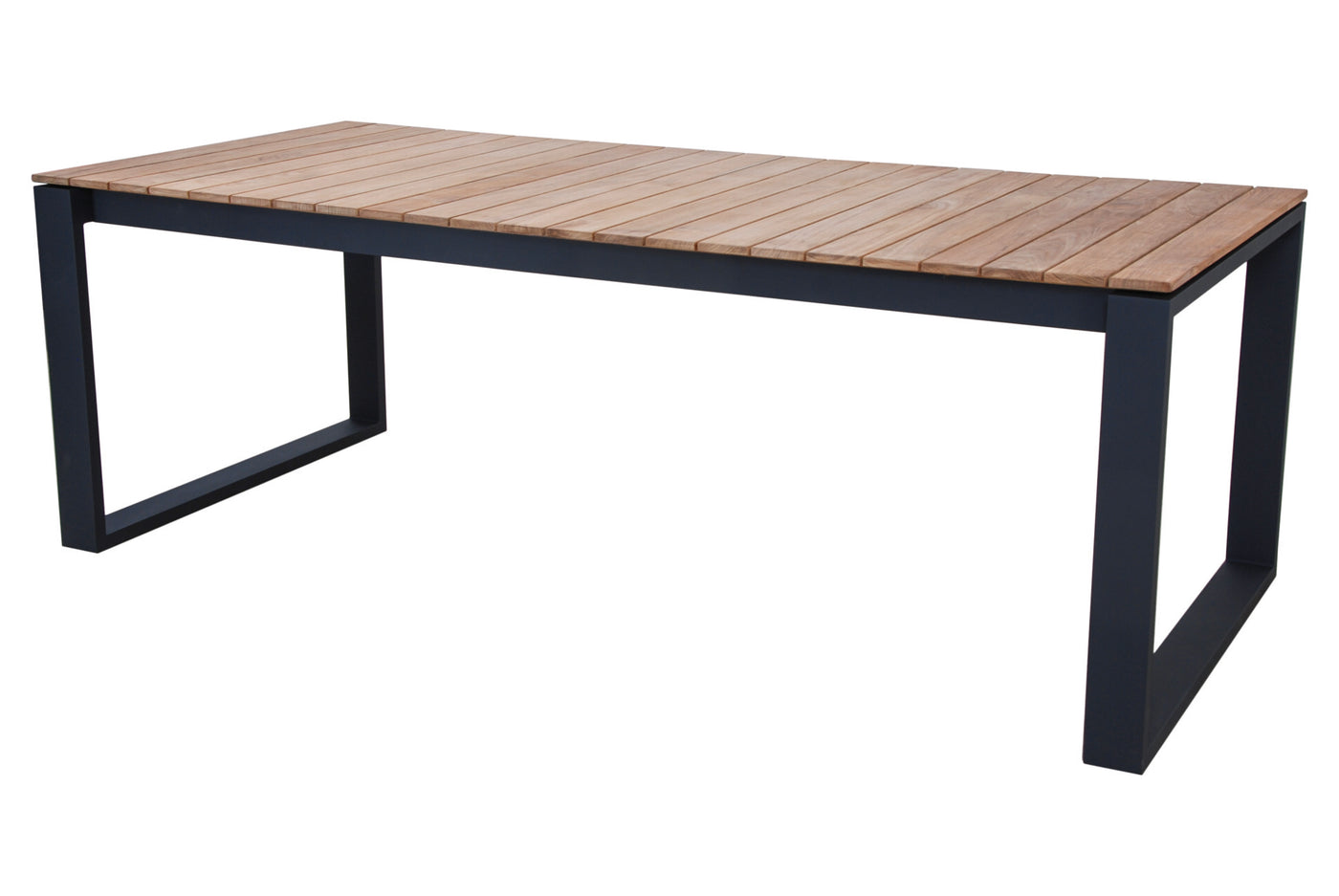 Marcelo dining table 220x100 alu charcoal teak top