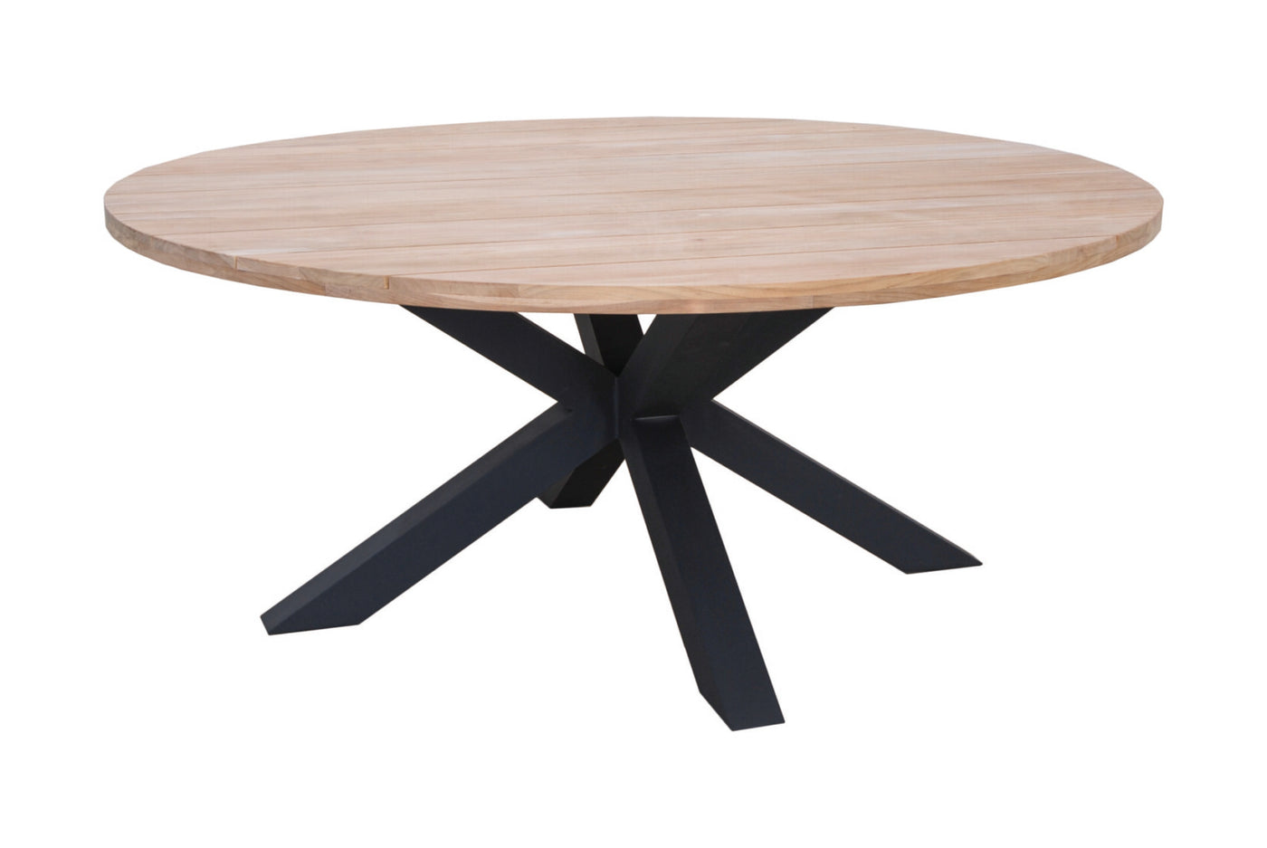 Feline dining table 4 legs 180cm alu charcoal teak