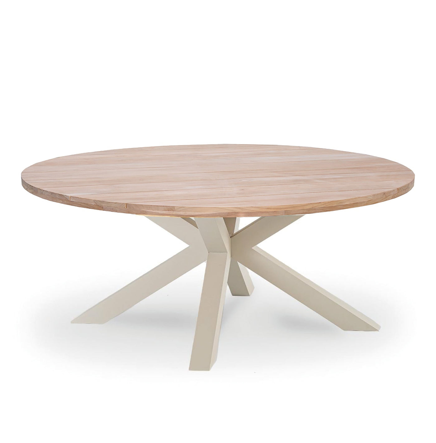 Feline dining table 180cm  alu linnen teak  top