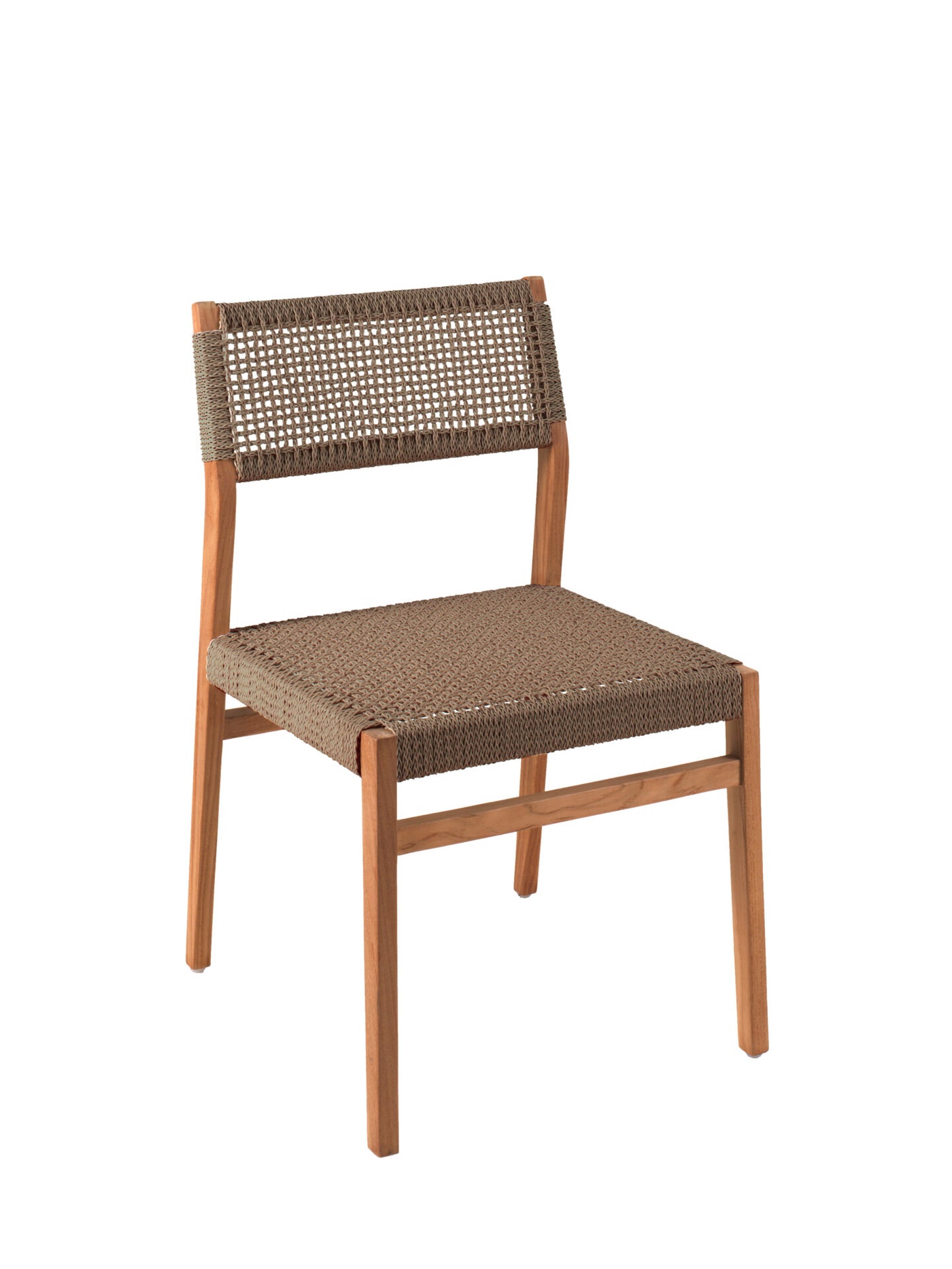 Luna side chair teak /wicker brown + cush