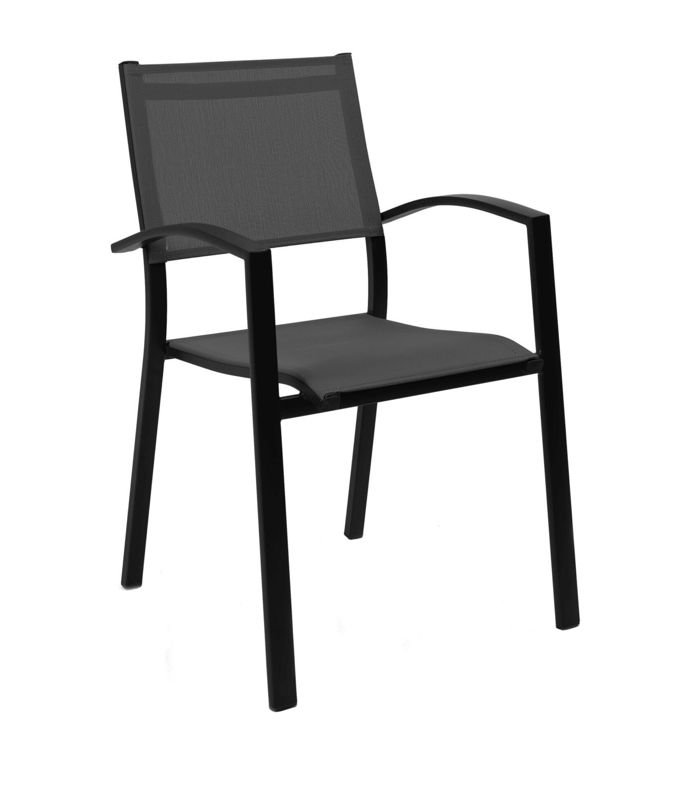 Ronda stacking chair alu black textylene black