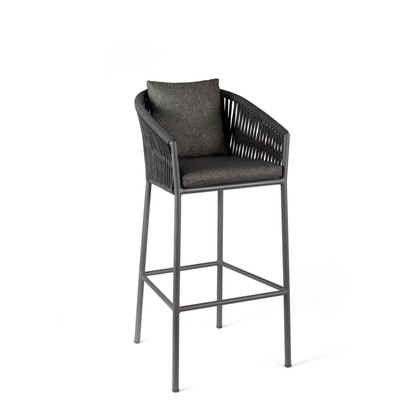 Gabon bar chair alu charcoal rope dark grey +c
