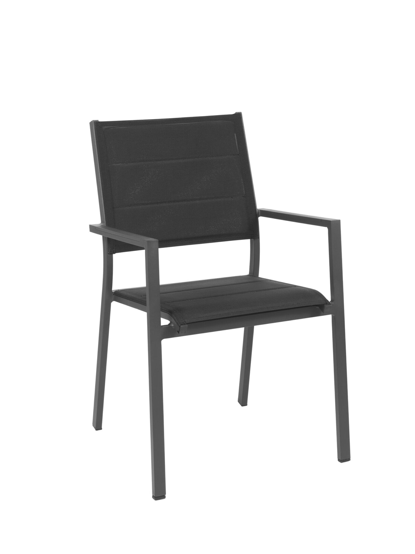 Capri Aluminum Stacking Chair - Black