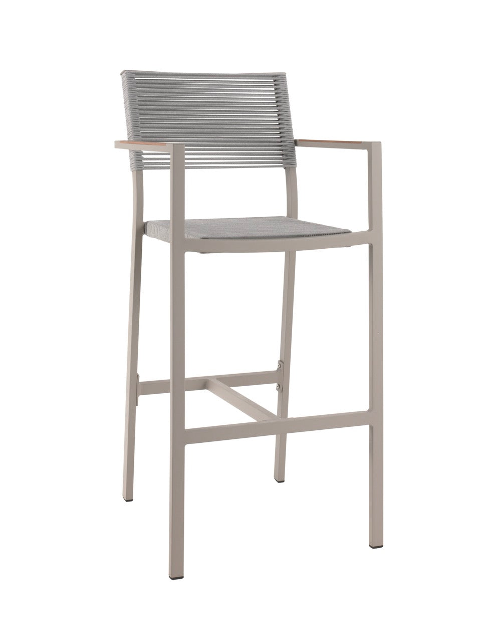 Aruba Bar Chair Alu Linnen Teak Arm