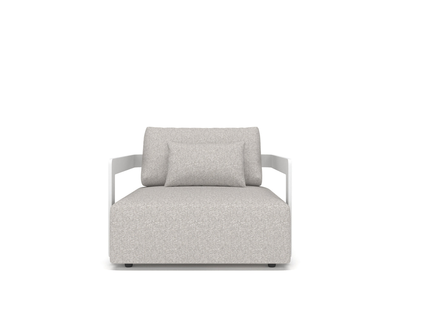 Rafa 1-Seat - White Alu, Bruma Niebla + Cushions