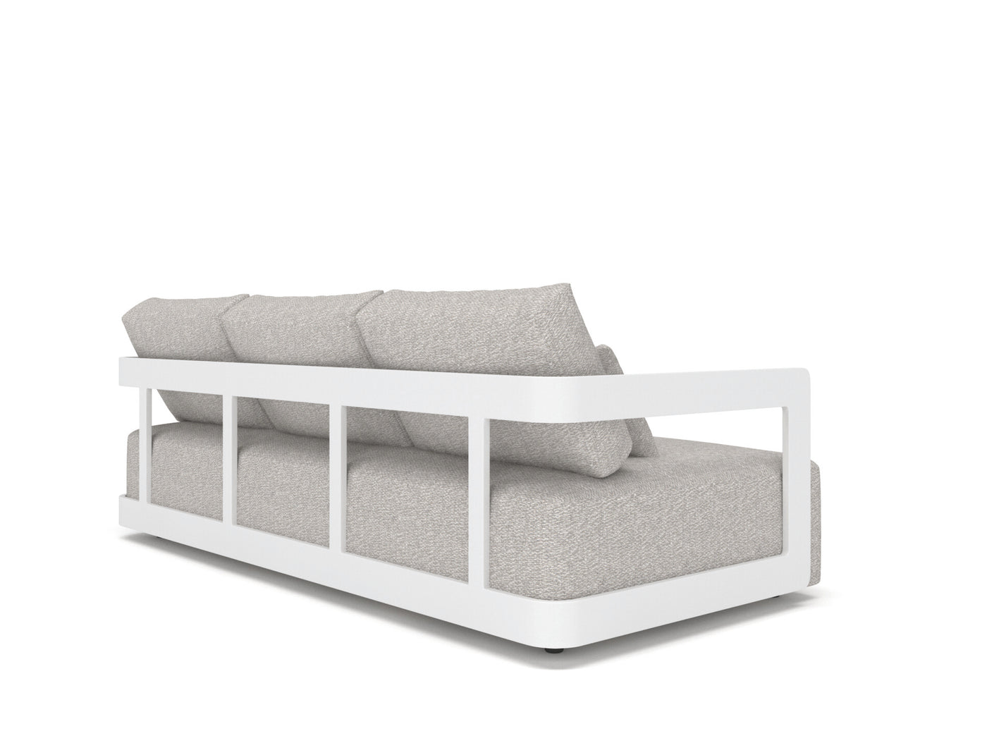 Rafa 3-Seat - White Alu, Bruma Niebla + Cushions