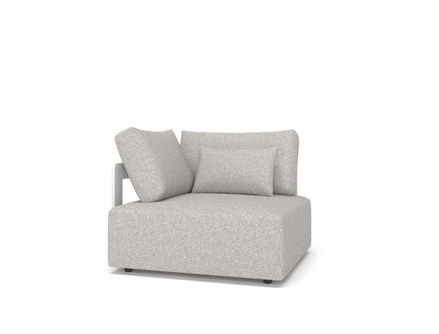 Rafa Corner Element - White Alu, Bruma Niebla + Cushions