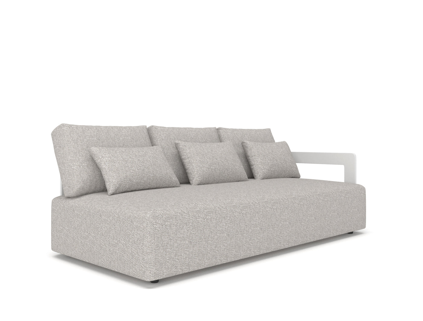Rafa 3-Seat Left Corner - White Alu, Bruma Niebla + Cushions