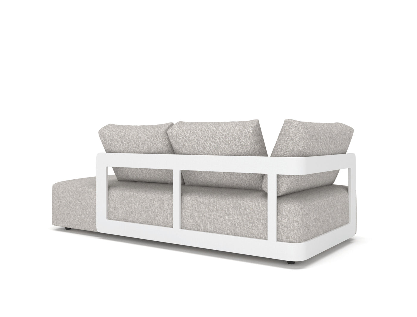 Rafa Longchair Left Arm - White Alu, Bruma Niebla + Cushions