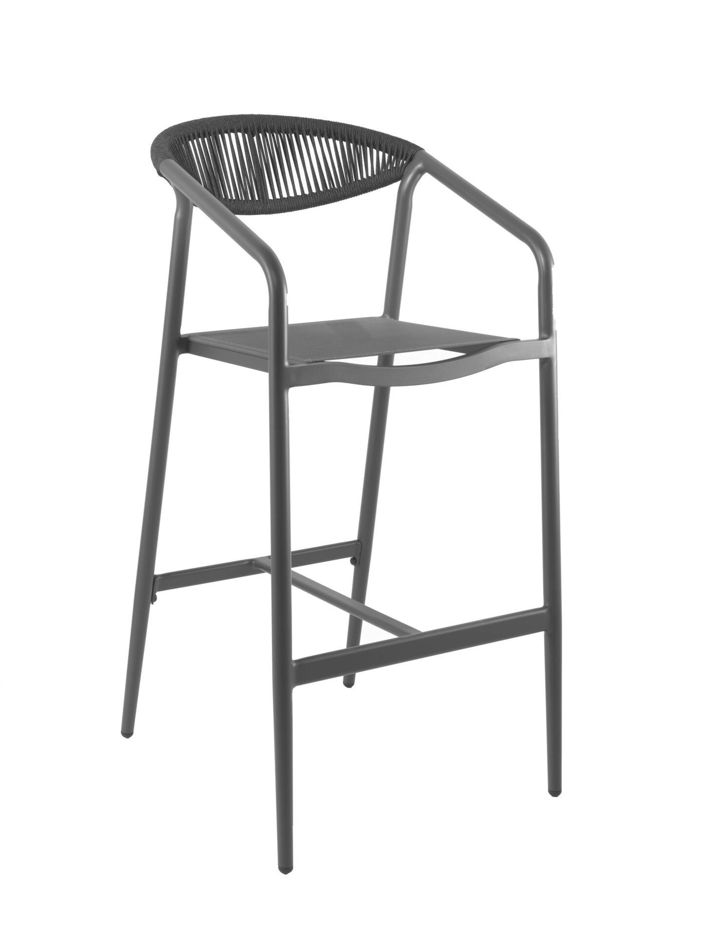 Genève barchair alu charcoal text + rope