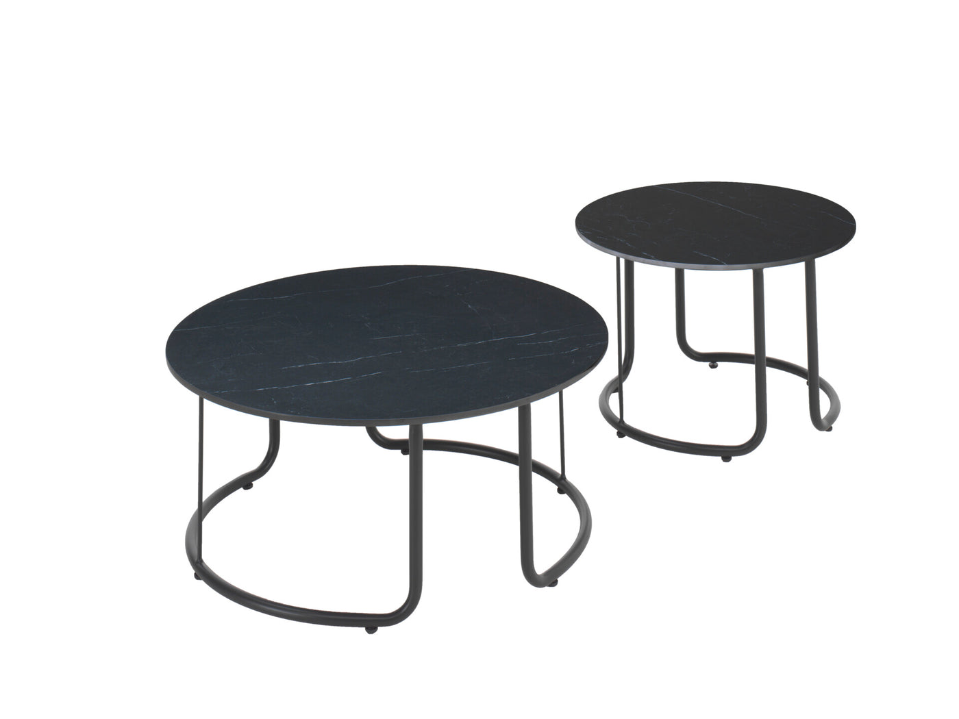 Lagos Set Coffee Tables 66 And 81 cm Alu Ceramic
