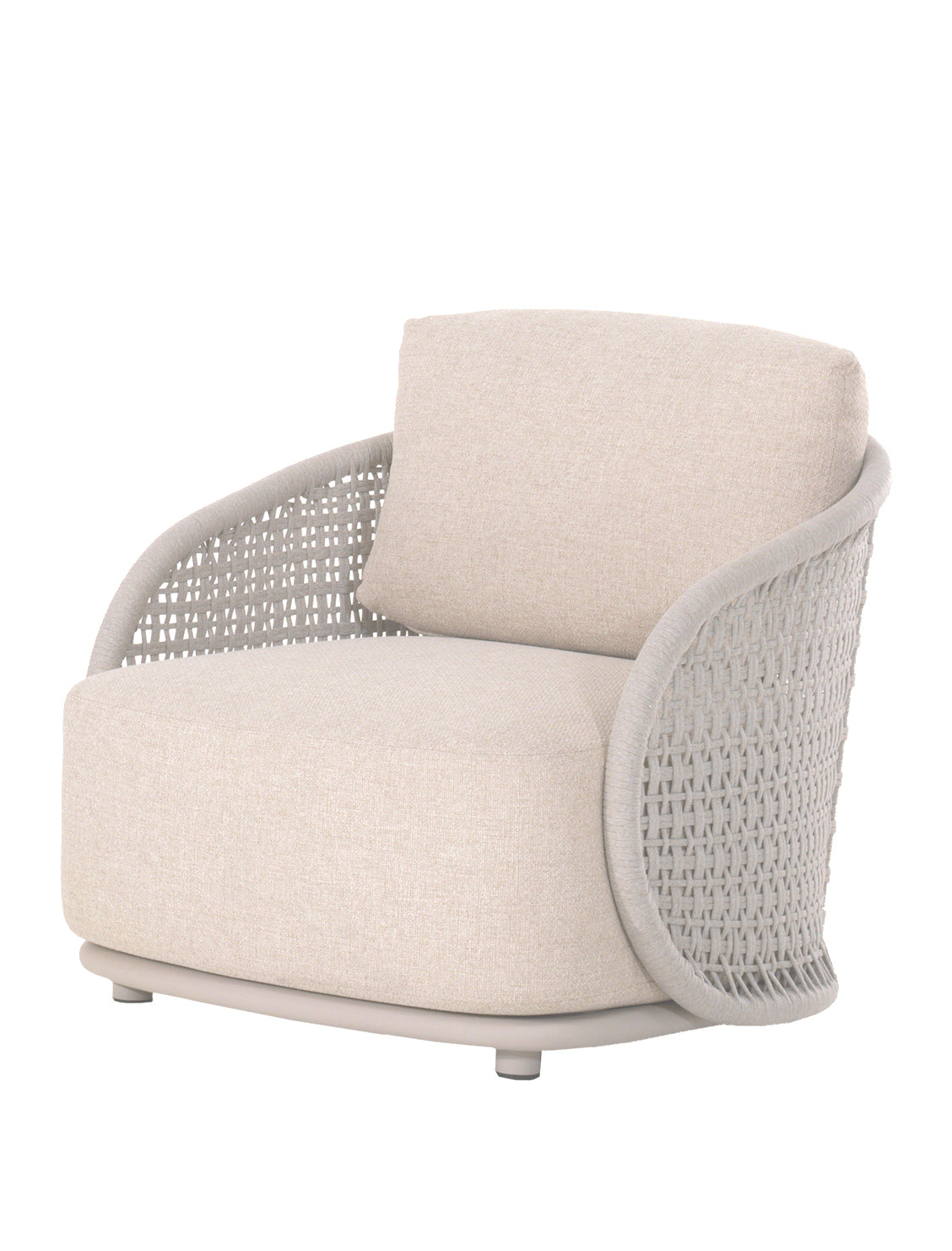 Amora 1-seat alu linnen rope grey light +cush sunp