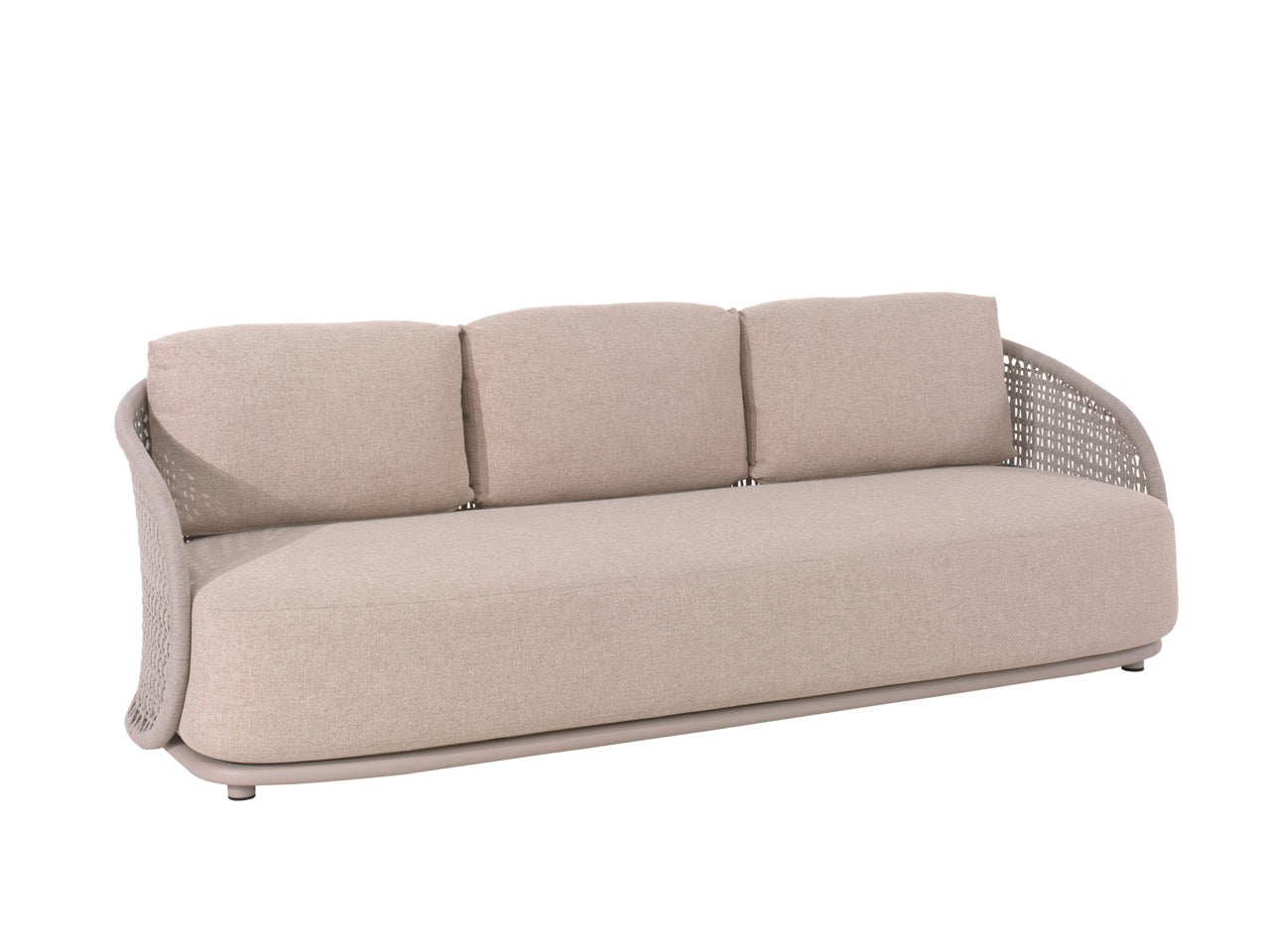 Amora 3-seat alu linnen rope grey light +cush sunp