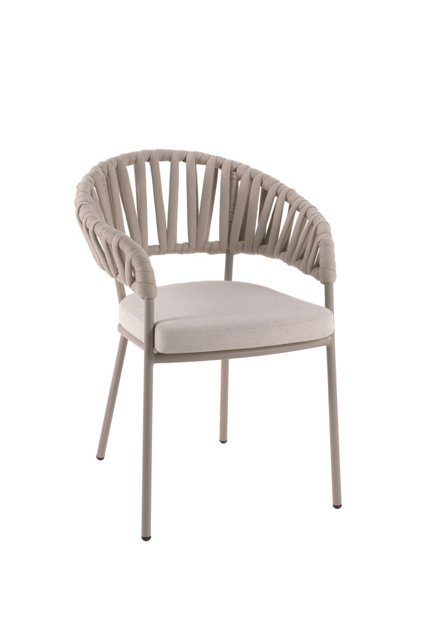 Imola dining chair alu linnen sock + cush sunproof