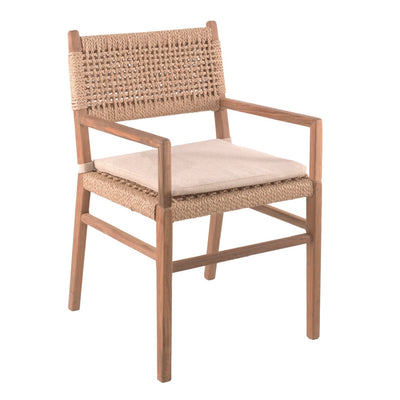 Menorca Dining Chair Recycled + Teak + Rope + Cush