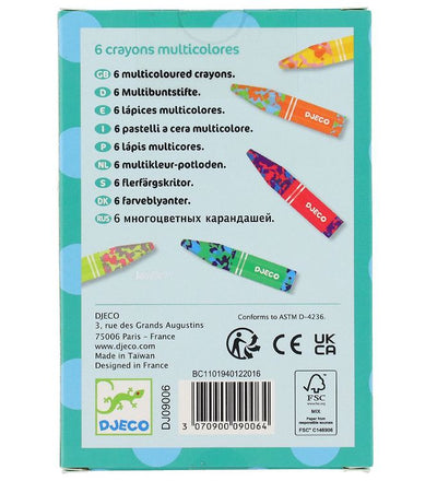 Art And Craft - Colours For Little Ones 6 Multicoloured Flower Crayons
