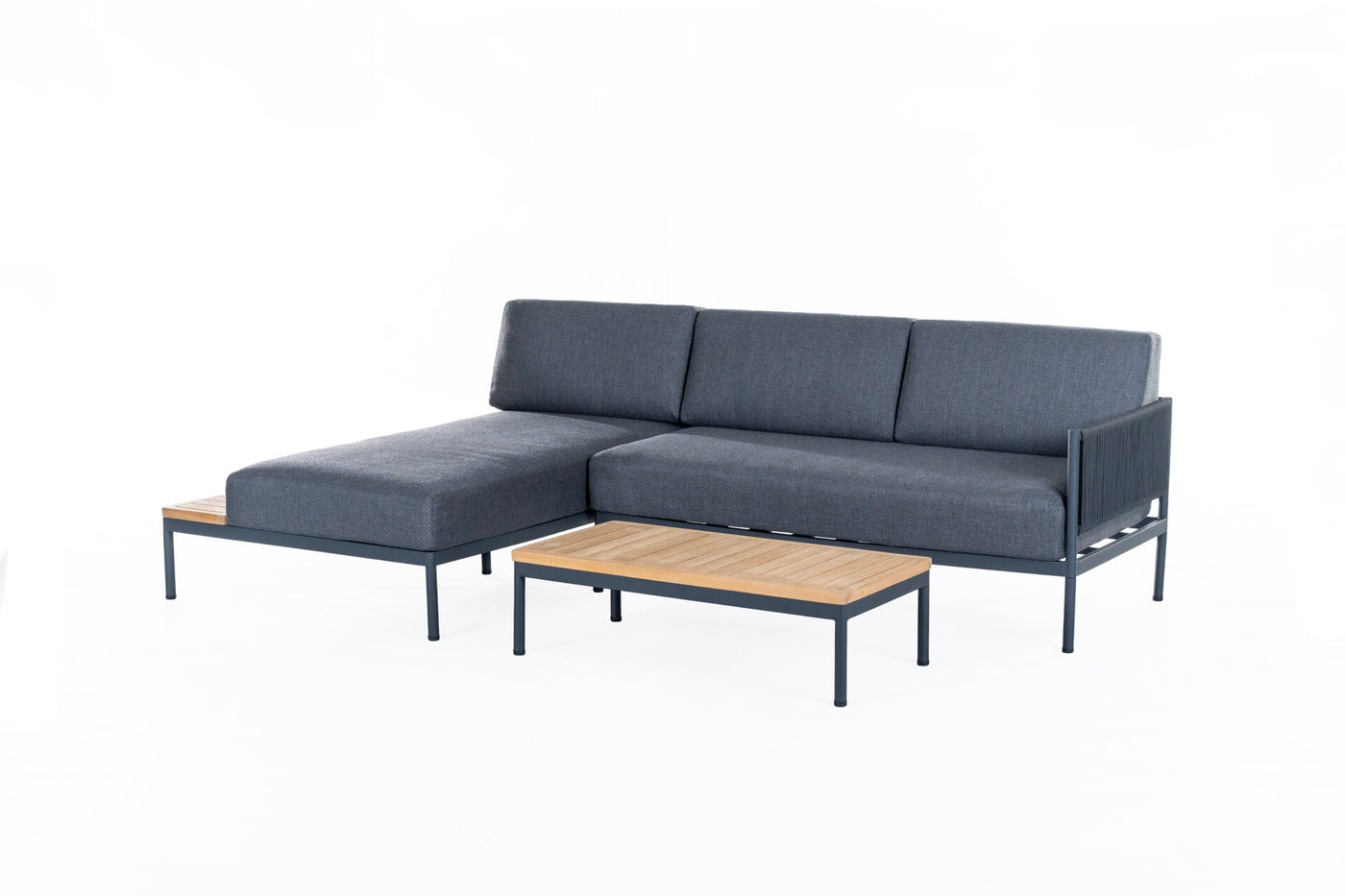 Alba lounge set alu charcoal rope teak
