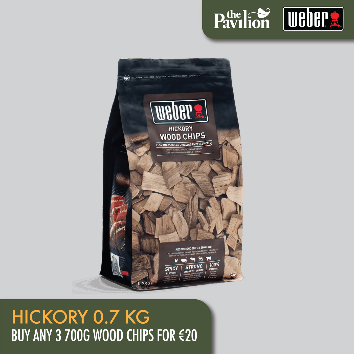 Hickory Wood Chips - 0.7Kg