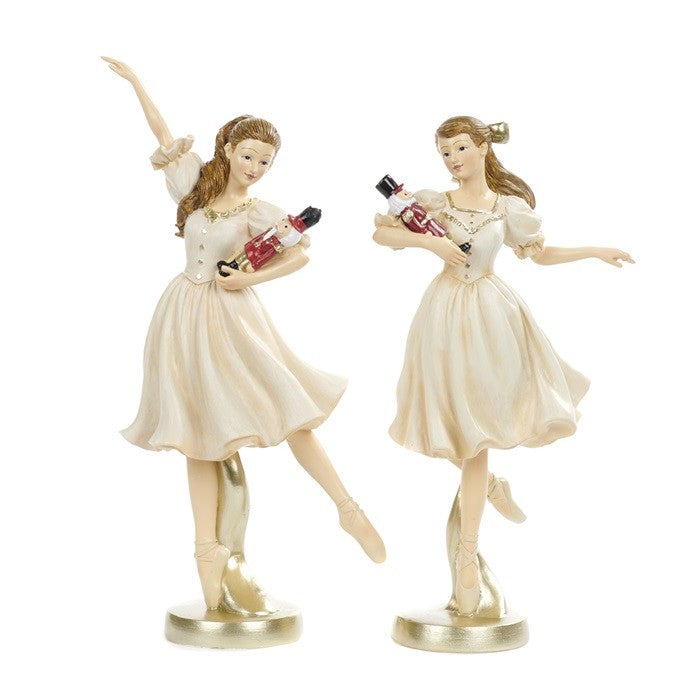 Ballerina with Nutcracker - Cream