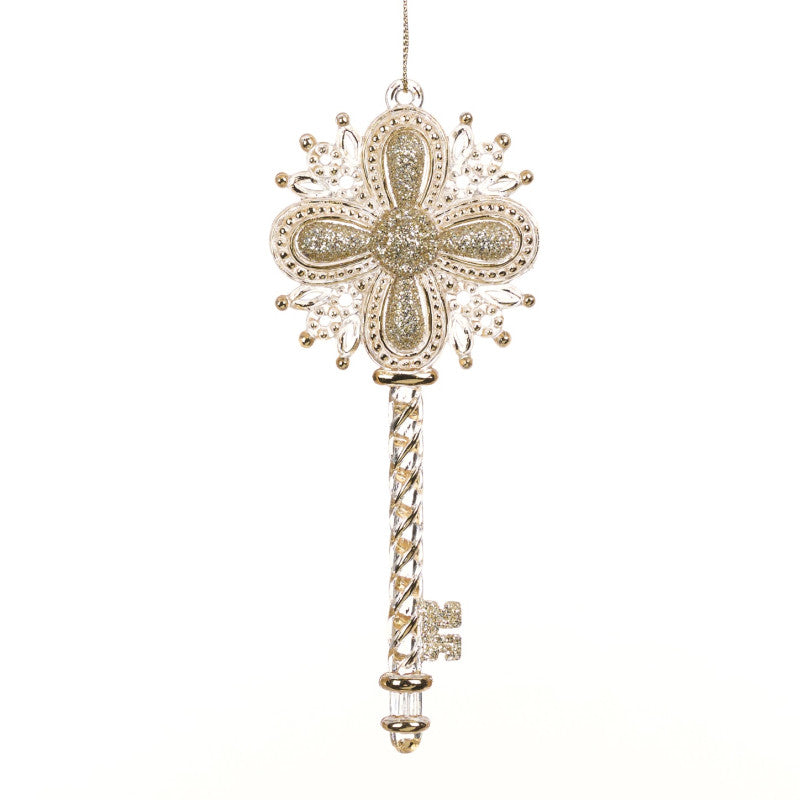 Jewel Key Orn Gld/Clr 15Cm