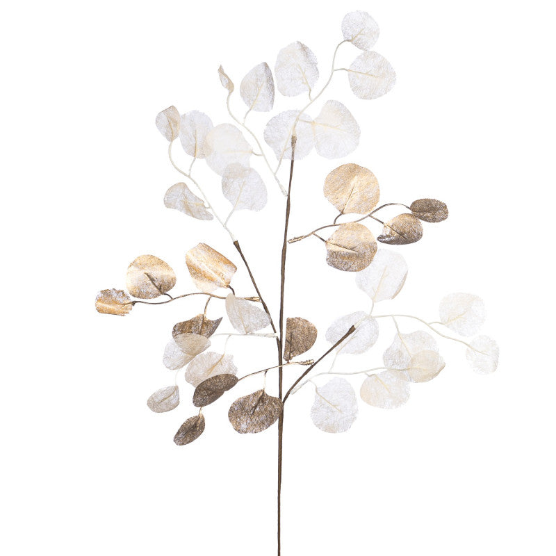 Honesty Petal Leaf Stem Crm/Gld 70Cm