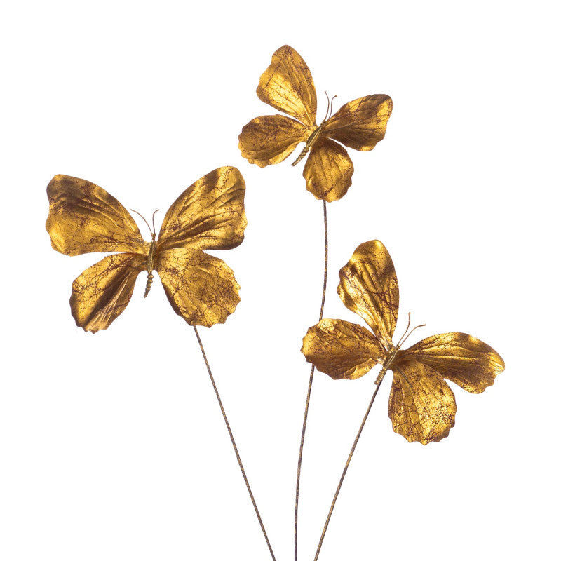 Metall.Butterfly Stem Gld 66Cm