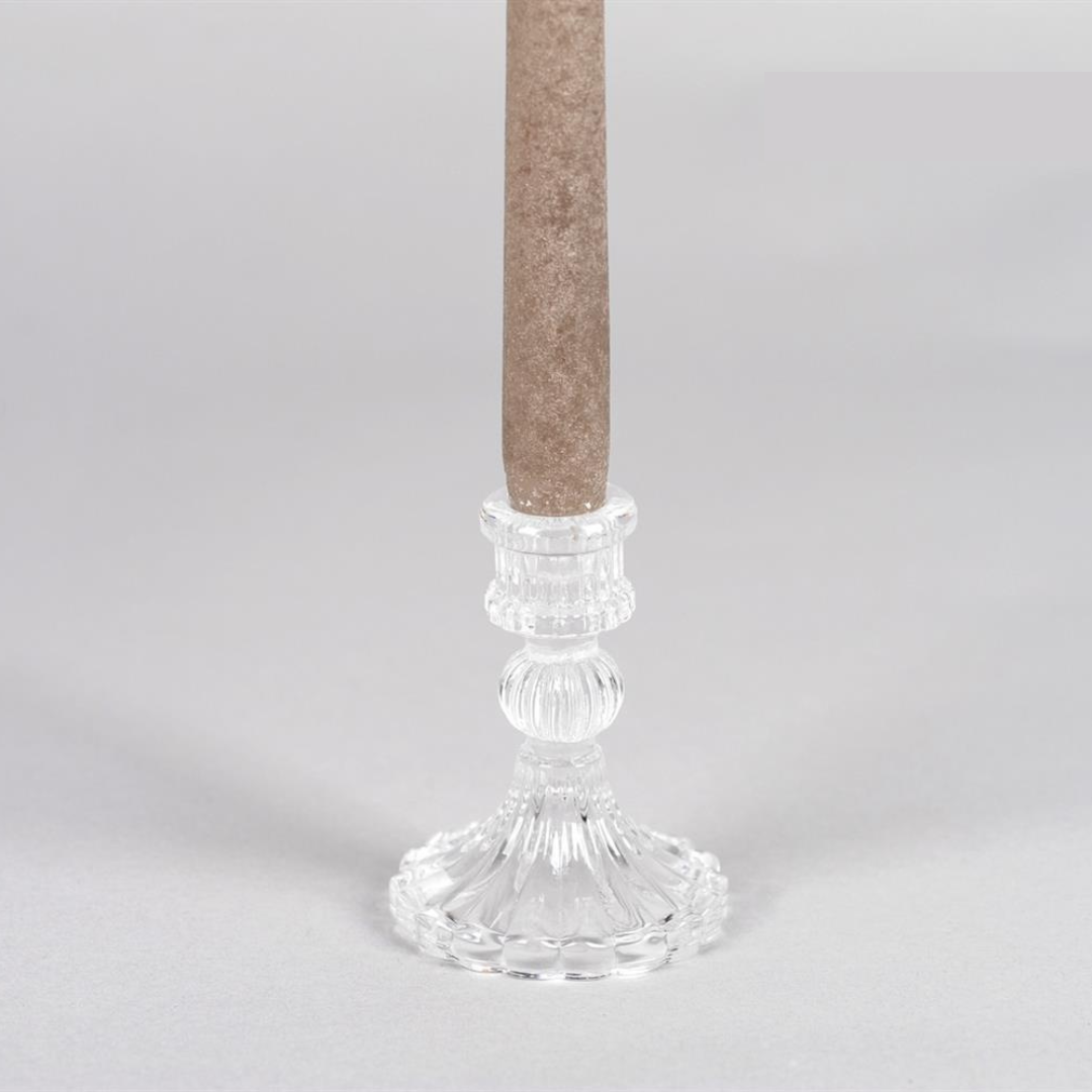 Crinoline - Glass Taper Holder - Ø8xH10.5cm