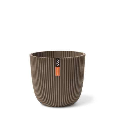 Planter Ball Groove Warm Taupe