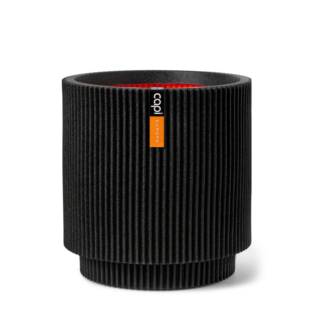 Vase Cylinder Groove NL Black