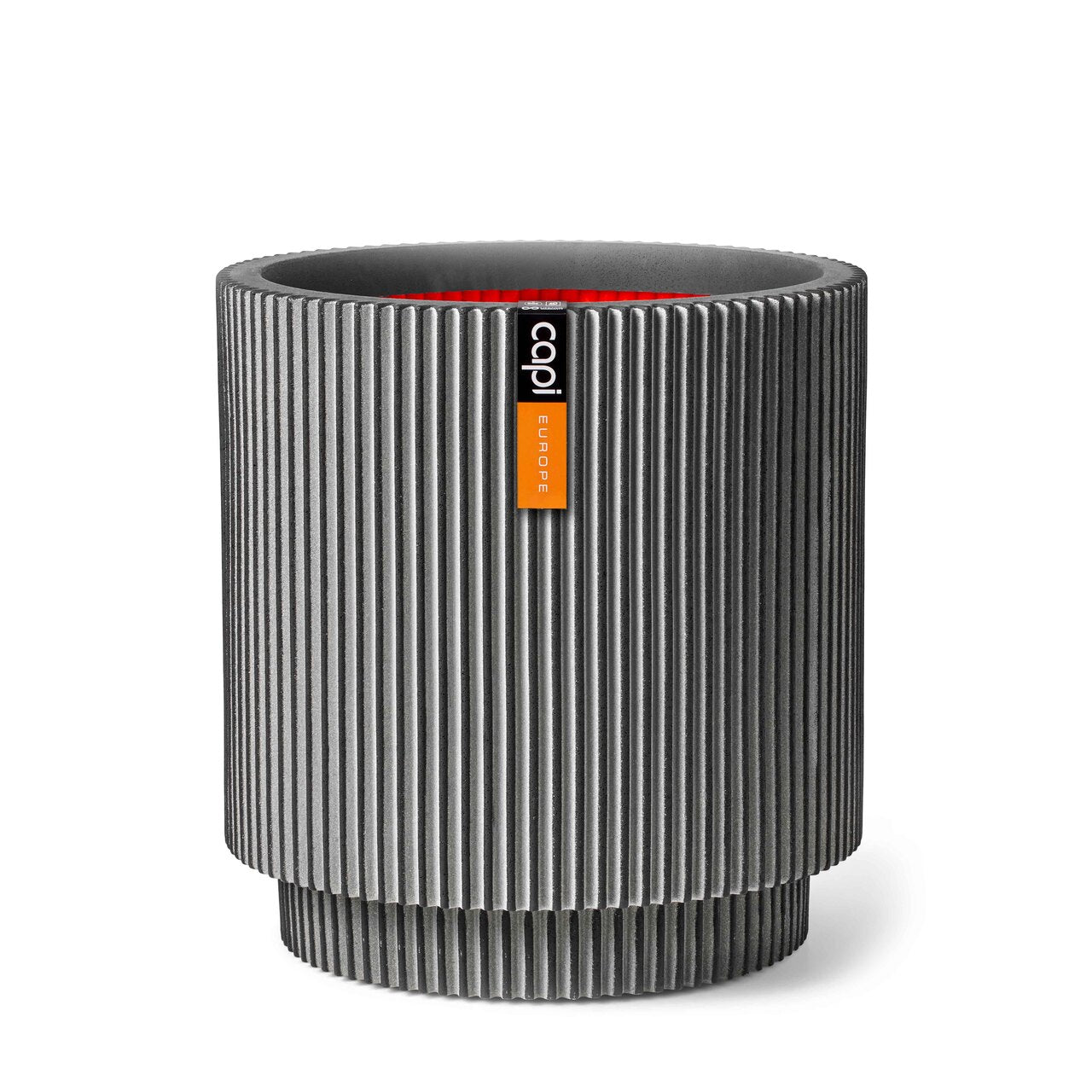 Vase Cylinder Groove NL Anthracite