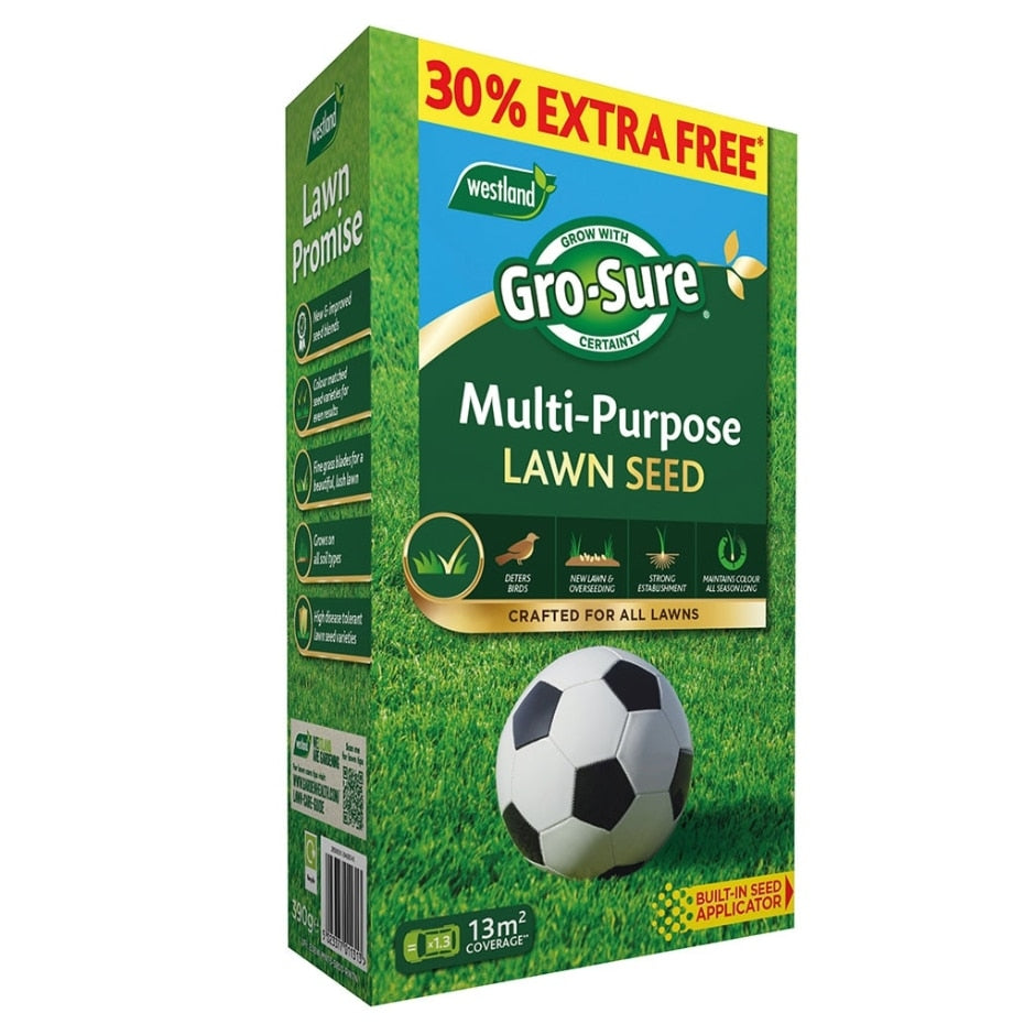 Gro-sure Multi Purpose Lawn Seed 10sq.m + 30% Extra Free