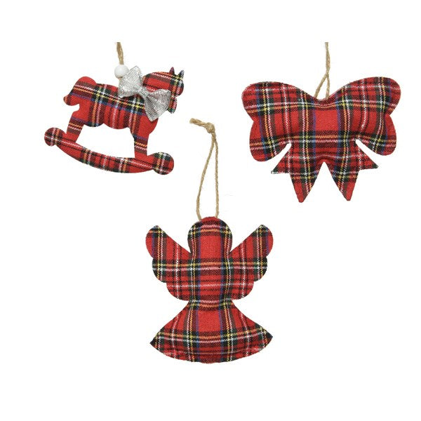 Figure Check Fabric - Red