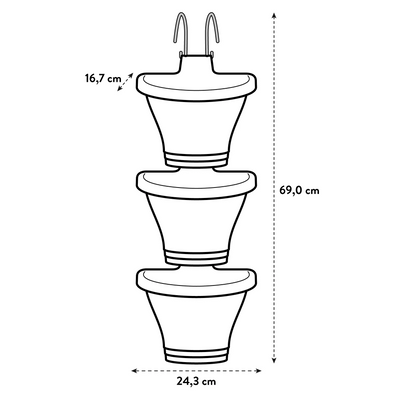 Corsica Vertical Forest 24Cm Set/3 (Blue)