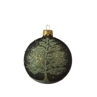 Bauble Glass Matt Tree - Pine Green