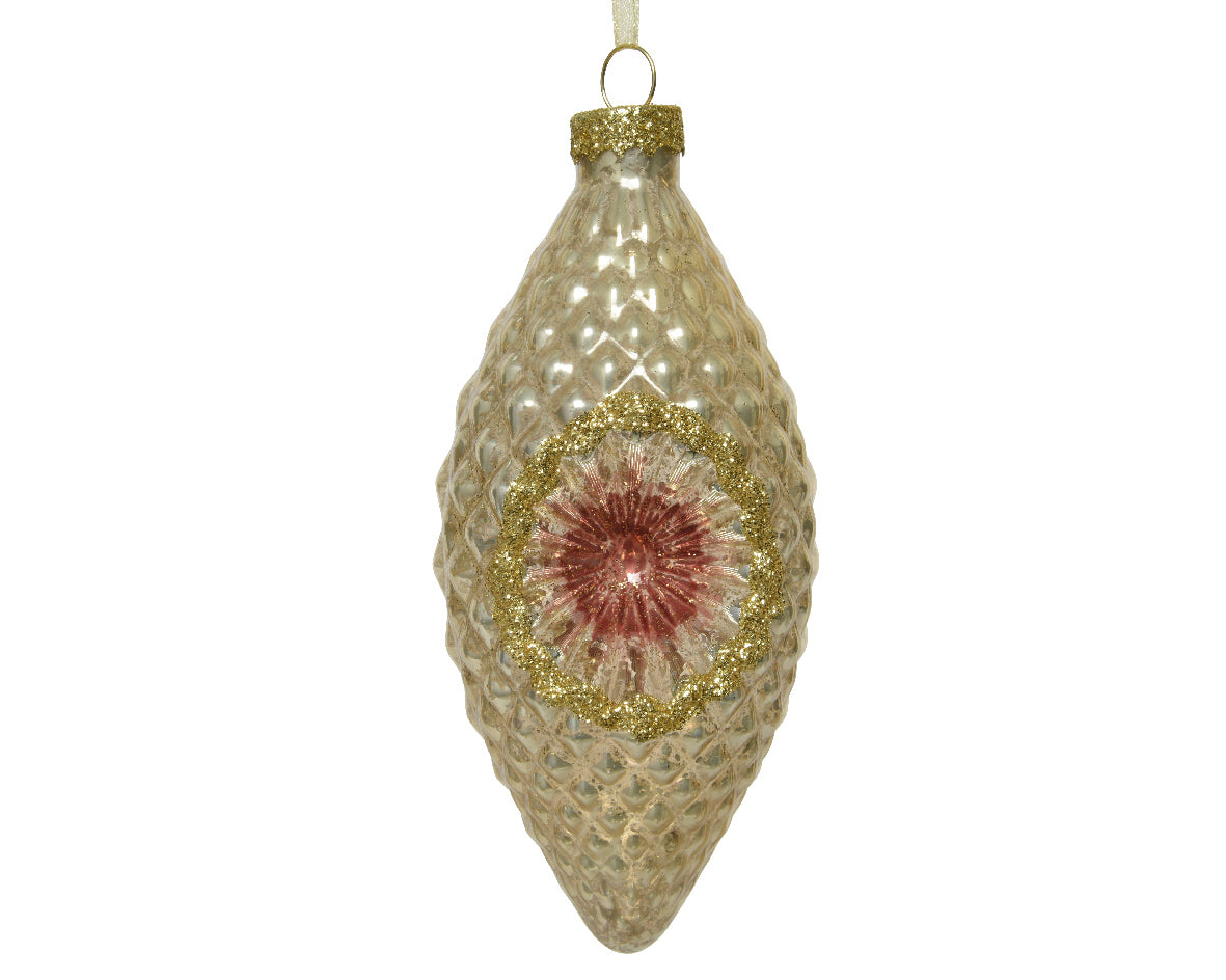 Olive Glass with Shiny Glitter - Pearl
