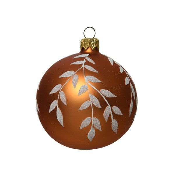 Bauble Glass with Branches - Amber